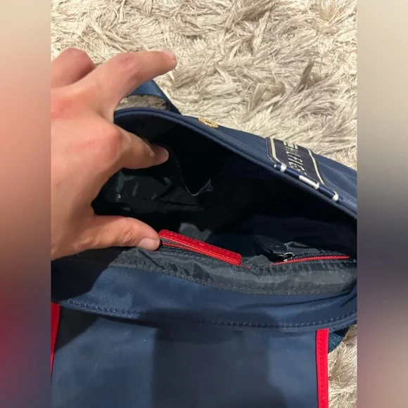 Tommy Hilfiger Blue and Red Crossbody Bag with Signature Stripes - Picture 8 of 8